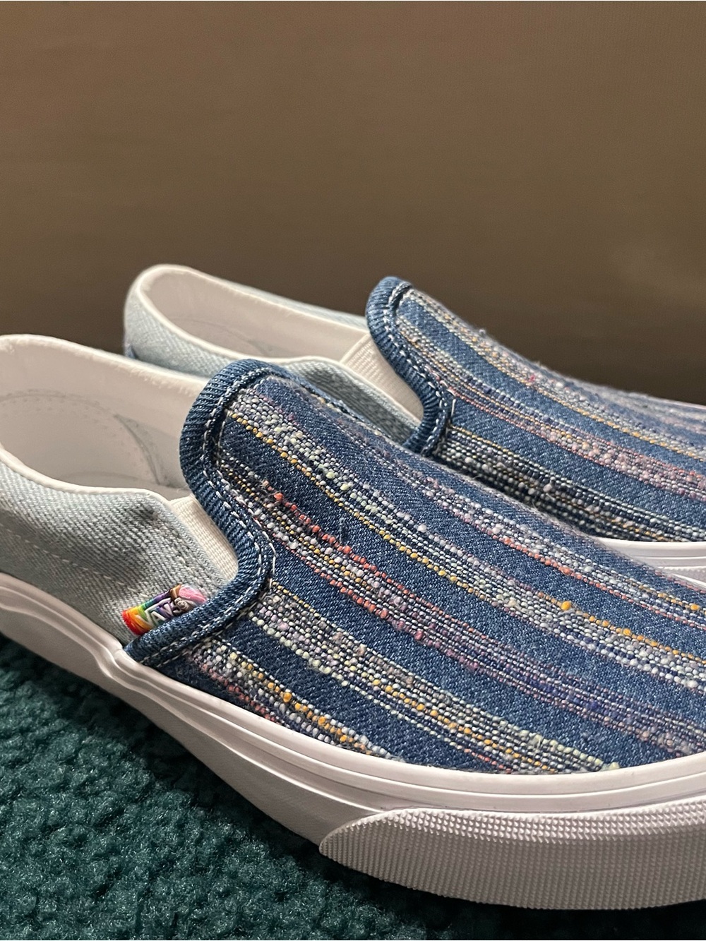 Vans Old Skool together as ourselves Denim Blue with Multicolor Stripes